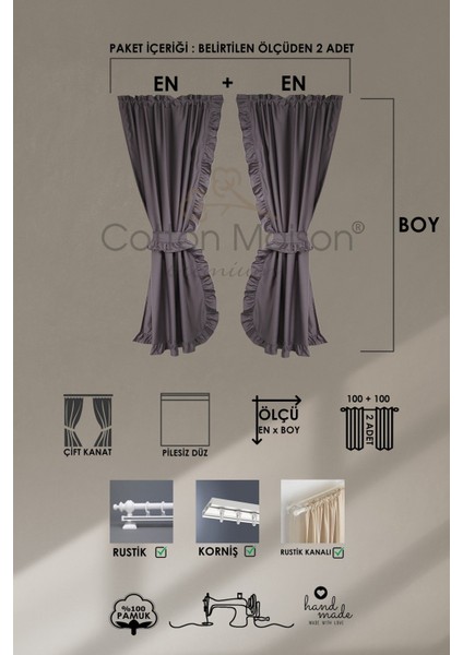 Poli Perde Çift Kanat Dikey Fırfırlı fırsatları