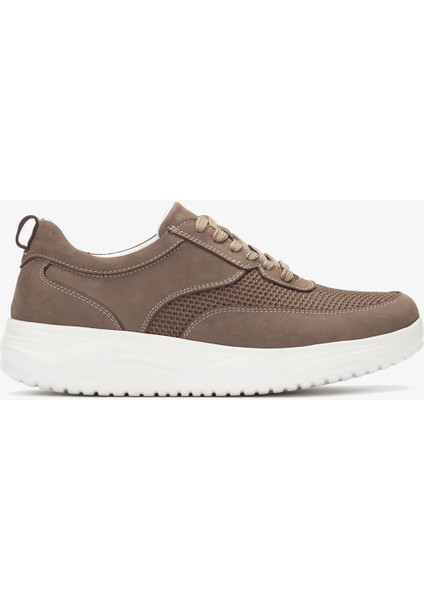 Hakiki Deri-Triko Erkek Günlük Yürüyüş Ayakkabısı - 2550 Nt-Kum KK064