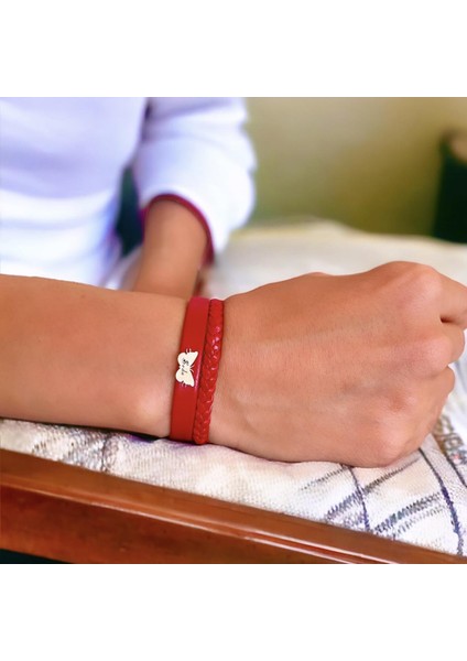Seda Ismine Özel 14 Ayar Altın Plakalı Kelebek Motifli Doğal Kırmızı Derili Hediye BILEKLIK-565ISIM fiyatları