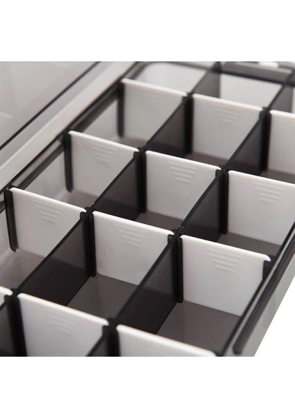 15 Bölmeli Kapaklı Ayarlanabilir Takı Organizer, Siyah