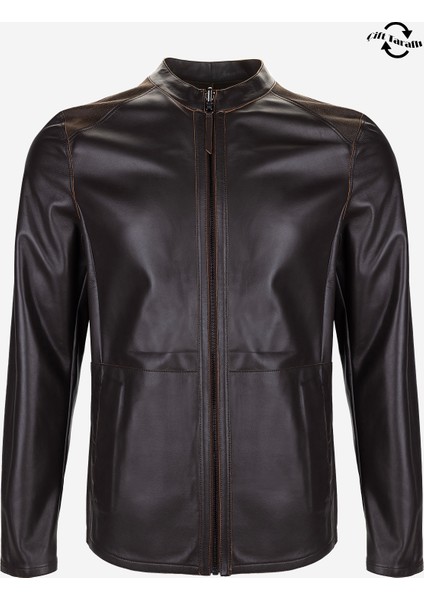 Erkek Hakiki Deri Kahverengi Deri Mont 1000 032 Erk Derımont Y25 Kahve Dokme