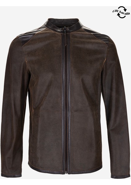 Erkek Hakiki Deri Kahverengi Deri Mont 1000 032 Erk Derımont Y25 Kahve Dokme indirimleri