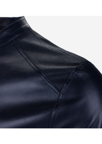 Erkek Hakiki Deri Lacivert Deri Mont 1000 032 Erk Derımont Y25 Lacı Dokme modelleri