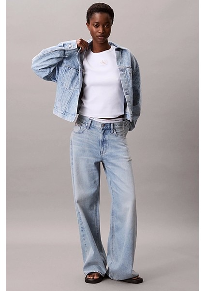 Kadın Beli Büzgülü Ck Logolu Mavi Ceket LV047C782G-X0S