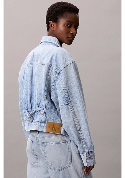 Kadın Beli Büzgülü Ck Logolu Mavi Ceket LV047C782G-X0S indirimleri