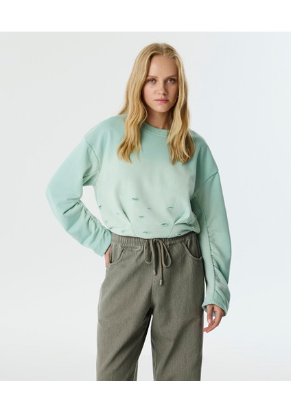 Eskitme Efektli Sweatshırt TW6250091015013