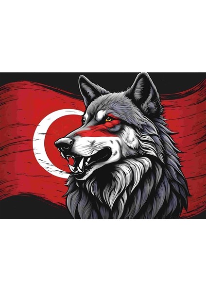 Asil Kurt 4 70X50CM Çerçevesiz Karton Tablo