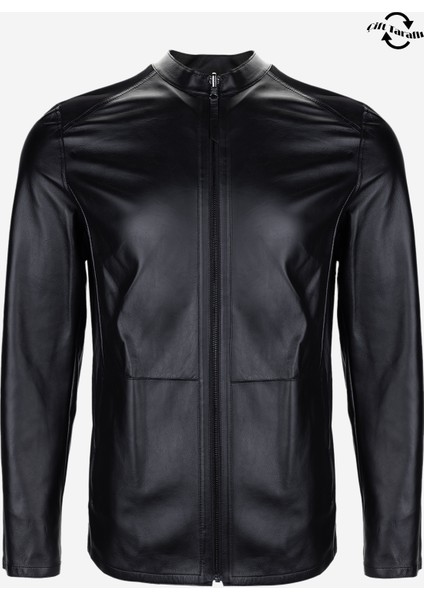 Erkek Hakiki Deri Siyah Süet Deri Mont 1000 032 Erk Derımont Y25 Sıyah Suet