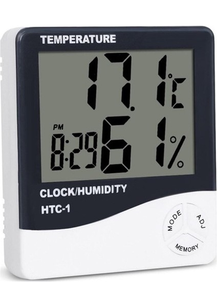 Beyaz Dijital Masaüstü Sıcaklık ve Nem Ölçer Saat 9X8X2MM fiyatları
