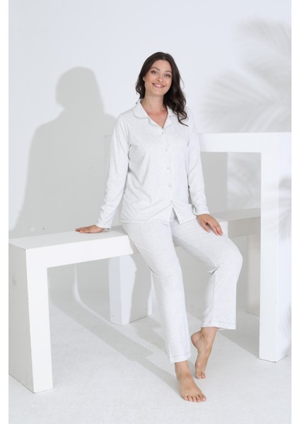 Bambu Uzun Kol Boydan Düğmeli Hamile Lohusa Pijama Takımı 30206-30207 modelleri