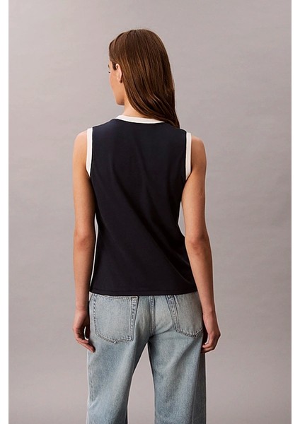 Kadın Ck Logolu Kolsuz Mavi T-Shirt LV047C852G-CEF fiyatları