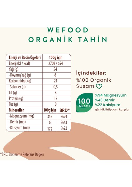 Organik Tahin 300 gr 8682392174365 indirimleri