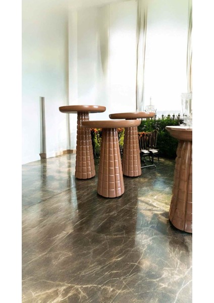 Dekoratif Ahşap Mantar Sehpa Seti 3'lü – Kahverengi Yan Sehpa modelleri