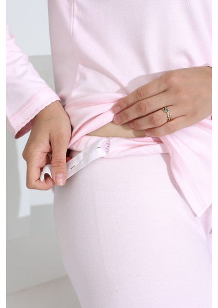 Bambu Uzun Kol Boydan Düğmeli Hamile Lohusa Pijama Takımı 30206-30207 fırsatları