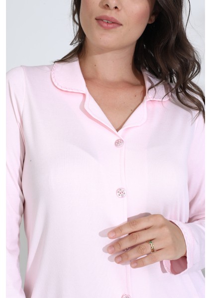 Bambu Uzun Kol Boydan Düğmeli Hamile Lohusa Pijama Takımı 30206-30207 indirimleri