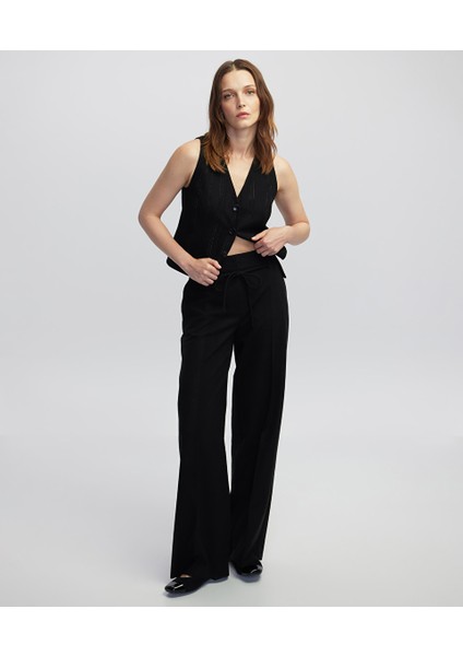 Ince Kordonlu Wide Leg Fit Pantolon IW6250003103001