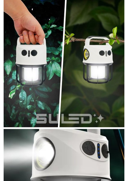 Light Pro2 Işıldak Profesyonel Kamp Lambası ve Fener Şarjlı USB Powerbank Özellikli