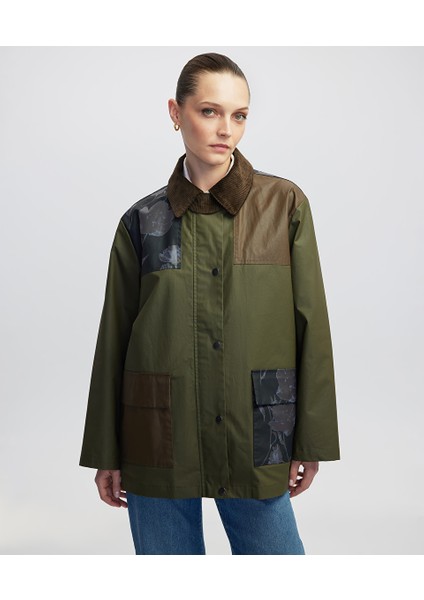 Çiçek Desen Mix Colorblock Mont IW6250012185022 fiyatları