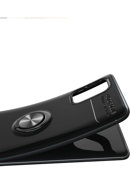 Samsung Galaxy M31S Kılıf Range Yüzüklü Silikon - Siyah-Mavi modelleri