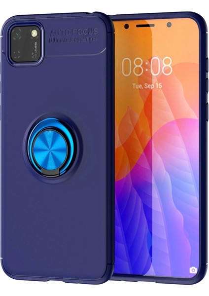 Huawei Y5P Kılıf Range Yüzüklü Silikon - Mavi