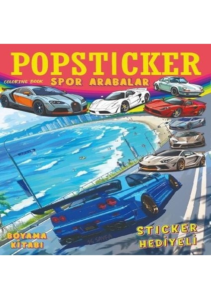 Spor Arabalar Boyama Kitabı Pop