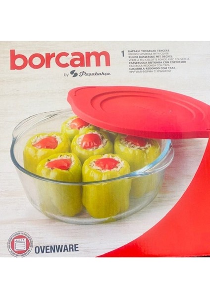 2 Adet Yuvarlak Borcam Tencere 2100CC, Plastik Kapaklı, Beyaz, Dayanıklı ve Şık modelleri