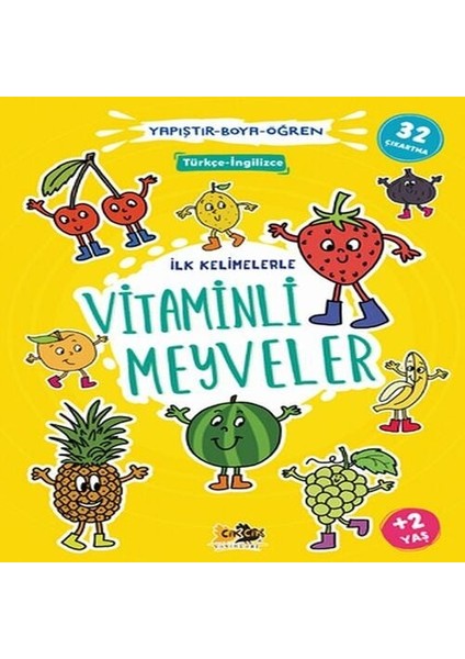 Ilk Kelimelerle Vitaminli Meyveler Yapıştır-Boya-Öğren