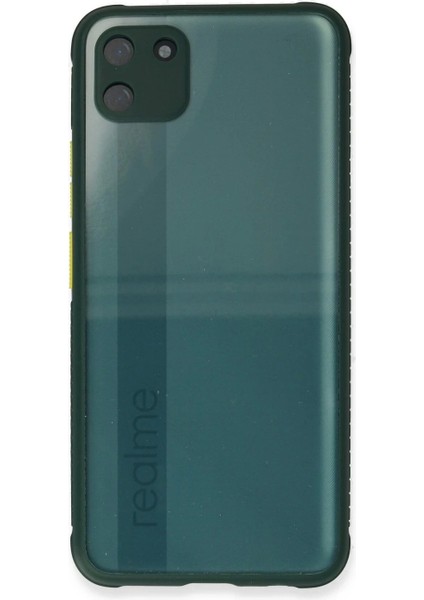 Realme C11 Kılıf Miami Şeffaf Silikon - Koyu Yeşil fiyatları