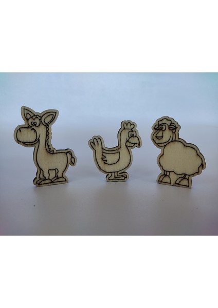 Boyanabilir Ahşap Hayvan Figürleri - Lazer Kesim Kavak Kontraplak Etkinlik Seti (Anaokulu/1. Sınıf) fiyatları