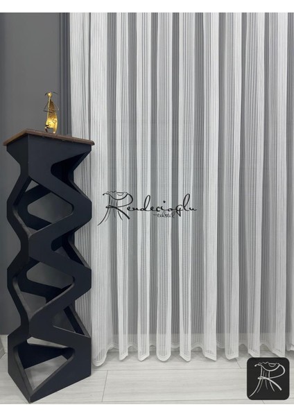 Tül Perde Örme Kumaş Çizgili Rivella Desen Ütü Sevmez fiyatları