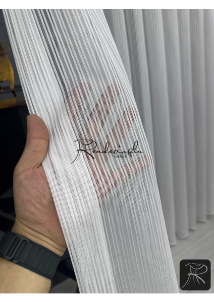 Tül Perde Örme Kumaş Çizgili Rivella Desen Ütü Sevmez modelleri