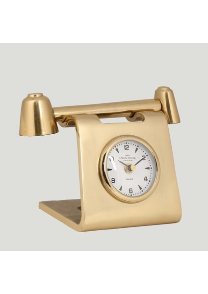 Renkli Metal Retro Telefon Saat, 13X22X15 Cm, Şık ve Fonksiyonel Dekorasyon Parçası