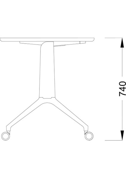 Louis Katlanır Çalışma Masası - 74 cm