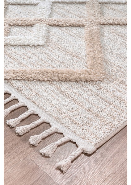 Mılan Krem Bej Yumuşak Bukleli ve Havlı Iskandinav Makine Dokuma Halı Oturma Odası Salon Mutfak Antre fiyatları