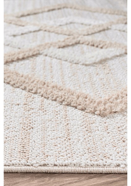 Mılan Krem Bej Yumuşak Bukleli ve Havlı Iskandinav Makine Dokuma Halı Oturma Odası Salon Mutfak Antre indirimleri