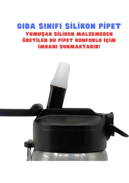 600ML Superman Lisanslı Pipetli Kilitlenebilir Kapak Paslanmaz Çelik Termos Matara fiyatları