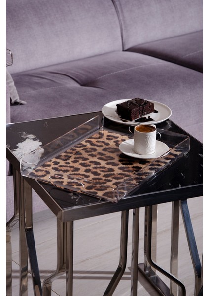 Wild Leopard Pleksi Tepsi L - 40X29,5 cm