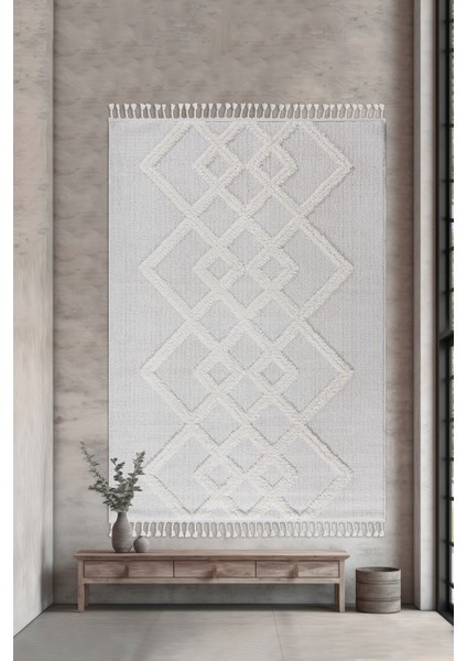 Mılan Krem Yumuşak Bukleli ve Havlı Iskandinav Makine Dokuma Halı Oturma Odası Salon Mutfak Antre fiyatları