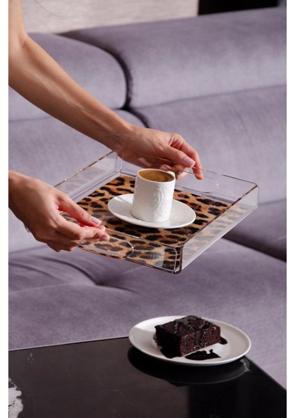 Wild Leopard Pleksi Tepsi M - 31X23 cm
