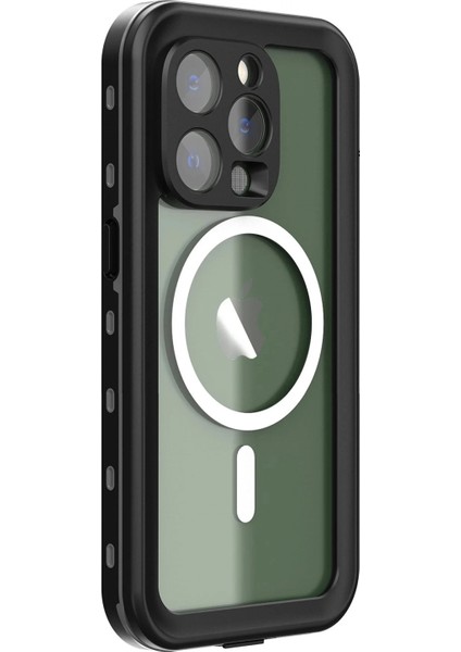 iPhone 14 Pro Kılıf Red Pepper Magneticsafe Su Geçirmez Kılıf - Siyah-Gri