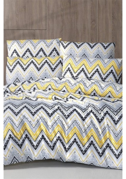 Çarşafı Lastikli Çift Kişilik Nevresim Takımı-Verona Sarı Gri fiyatları