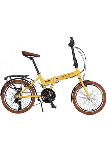 Flexı 121 Katlanır Bisiklet 350H V 20 Jant 21VİTES Mat Sarı-Siyah-Bakır