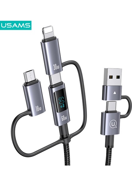 SJ736 60W Hızlı Şarj Çoklu Çıkışlı Kablo – Dijital Göstergeli fiyatları