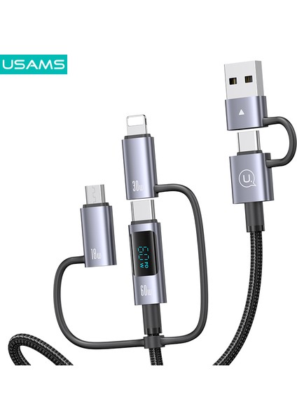 SJ736 60W Hızlı Şarj Çoklu Çıkışlı Kablo – Dijital Göstergeli indirimleri