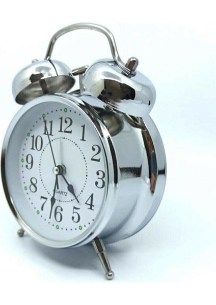 Beyaz Klasik Pilli Masa Saati, Nostaljik Dekoratif Çalar Saat 17 cm fiyatları