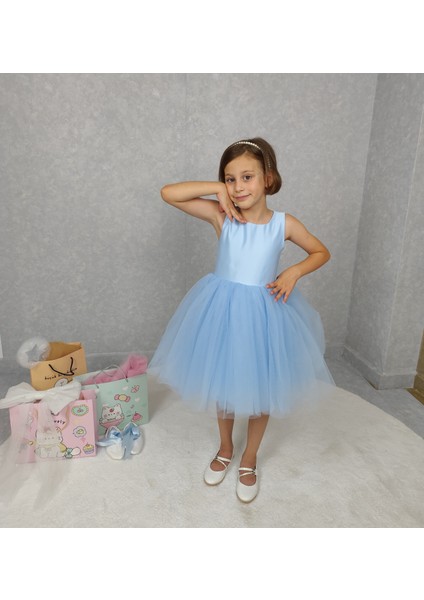 Kız Çocuk Abiye Elbise Ada, Bebe Mavi Model ,tütü Elbise fiyatları