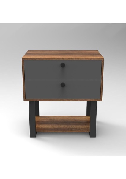 Meva C Ofis 2 Çekmeceli Keson Metal Ayaklı Barok-Antrasit MEV03-BA fiyatları