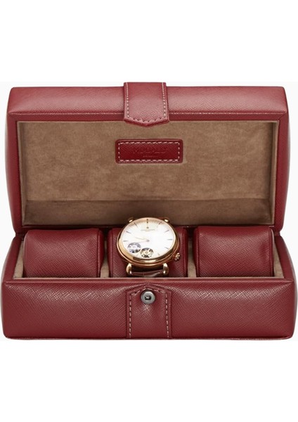 Mat Karbon Deri Saat Kutusu, 3 Saat Kapasiteli, Yumuşak Astar, Modern Tasarım