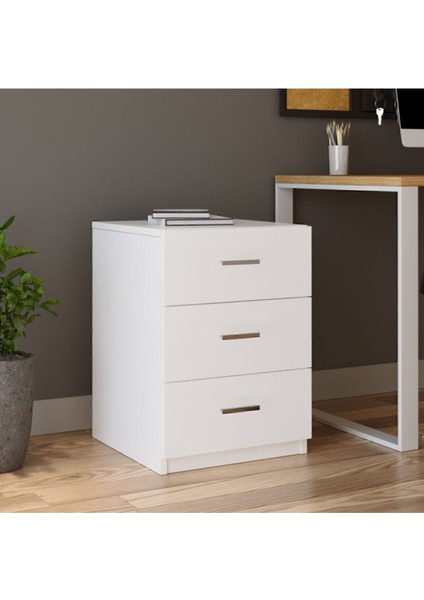 Bega C Ofis 3 Çekmeceli Keson 3 Renk Beyaz Beg3-W