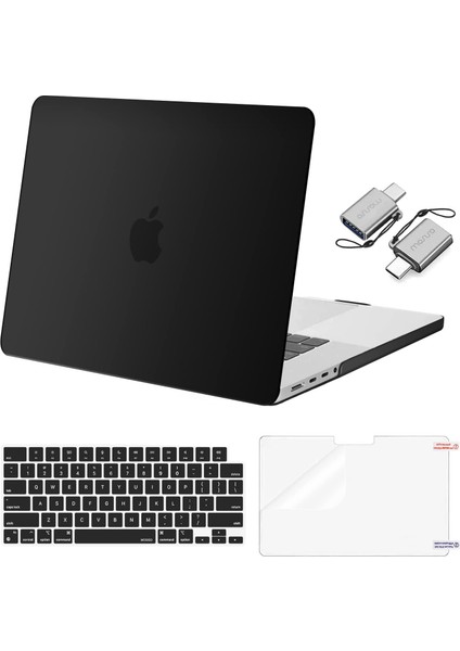MacBook Pro 16 Inç Kılıf ile Uyumlu 2023 2022 2021 Sürüm M2 A2780 A2485 M1 Pro/max Chip Touch Id, Plastik Sert Kabuk&klavye Kapağı&ekran Koruyucu&c Tipi Adaptör 2'li Paket (Yurt Dışından)